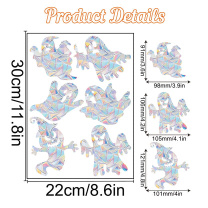 Colorful Halloween Window Stickers Sunshine Catcher Party Decor PVC Static Cling Non Adhesive Glass Decals anti Collision