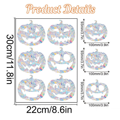 Colorful Halloween Window Stickers Sunshine Catcher Party Decor PVC Static Cling Non Adhesive Glass Decals anti Collision